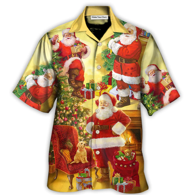 Hawaiian Shirt / Adults / S Christmas Santa Claus Story Happy Xmas Art Style TYPE - Hawaiian Shirt - Reefox