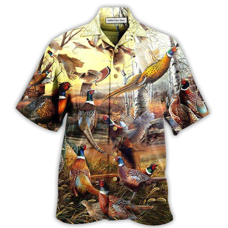 Hawaiian Shirt / Adults / S Hunting Animals Its Time For Pheasant Hunting - Hawaiian Shirt - Reefox