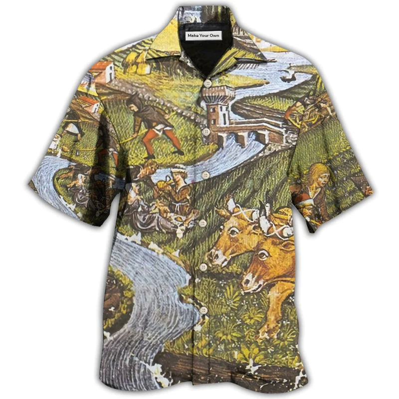 Hawaiian Shirt / Adults / S Farm Agriculture Cow Vintage - Hawaiian Shirt - Reefox