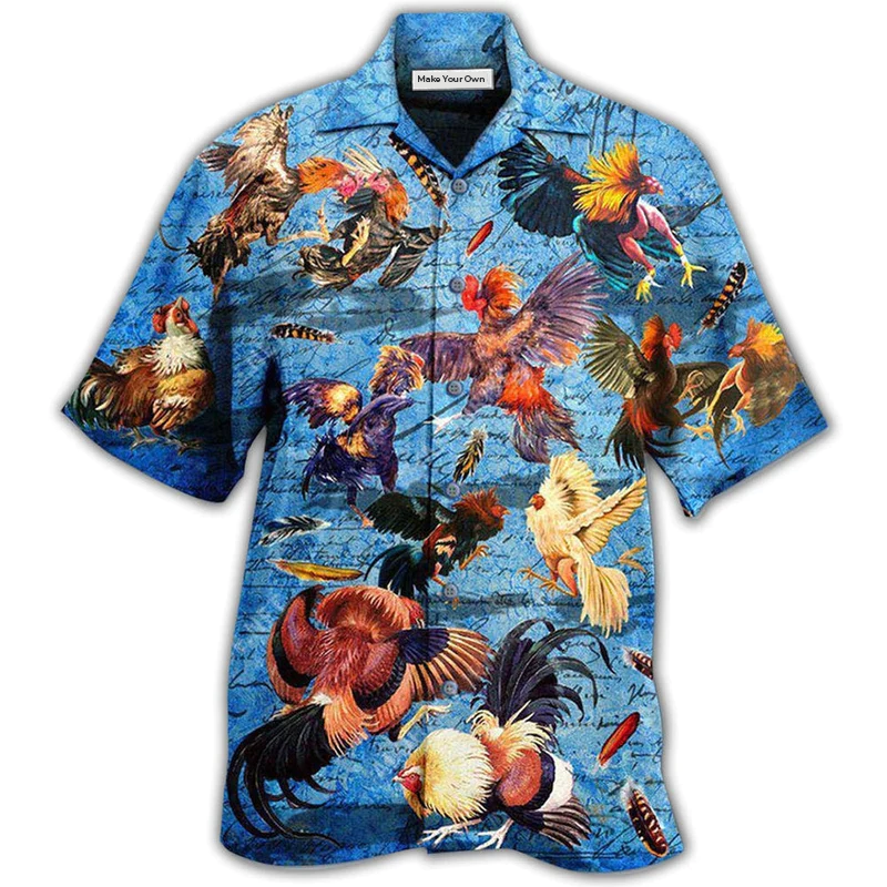 Hawaiian Shirt / Adults / S Chicken Rooster Fighting - Hawaiian Shirt - Reefox
