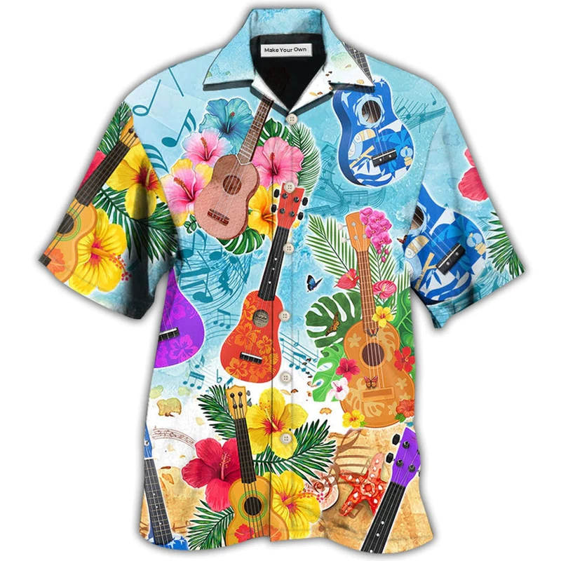 Hawaiian Shirt / Adults / S Guitar Tropical Hawaii Ukulele - Hawaiian Shirt - Reefox