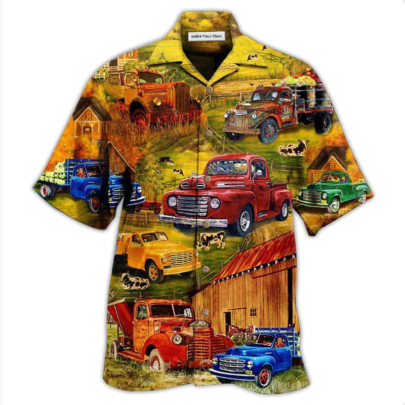 Hawaiian Shirt / Adults / S Truck Take Me On A Road Trip Pickup In The Village - Hawaiian Shirt - Reefox