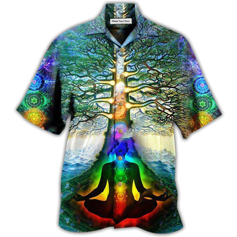 Hawaiian Shirt / Adults / S Yoga Peace Comes From Inside Tree Of Life - Hawaiian Shirt - Reefox