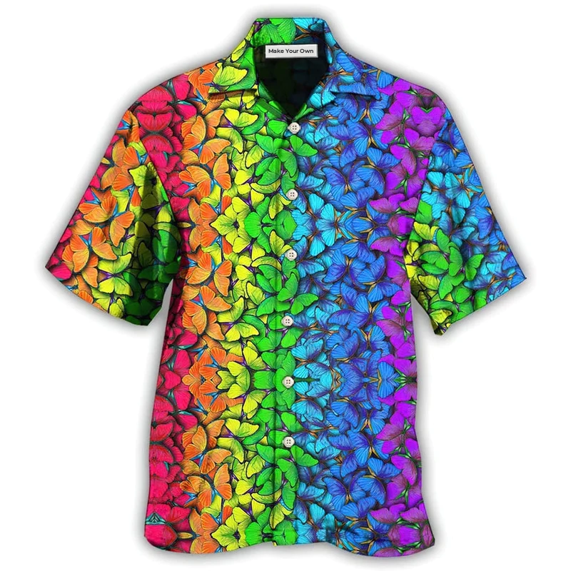 Hawaiian Shirt / Adults / S LGBT Colorful Rainbow Butterfly - Hawaiian Shirt - Reefox