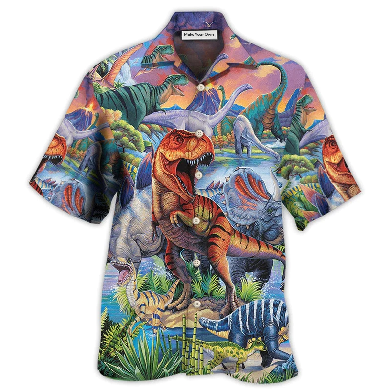 Hawaiian Shirt / Adults / S Dinosaur Big World Amazing - Hawaiian Shirt - Reefox