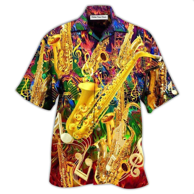 Hawaiian Shirt / Adults / S Saxophone Music I Know It - Hawaiian Shirt - Reefox