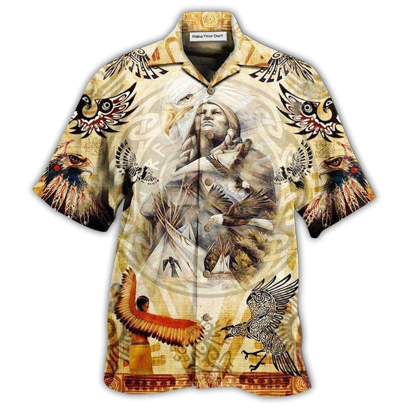 Hawaiian Shirt / Adults / S Native American Power Of Eagle Cool - Hawaiian Shirt - Reefox