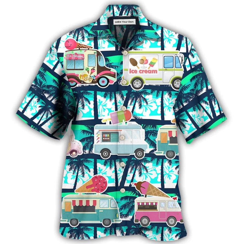 Ice Cream Truck Hot Summer - Hawaiian Shirt - Reefox