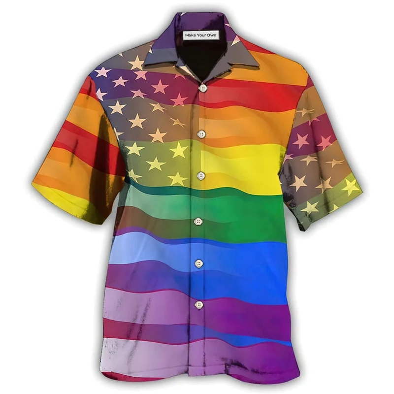 Hawaiian Shirt / Adults / S LGBT Love America Peace - Hawaiian Shirt - Reefox