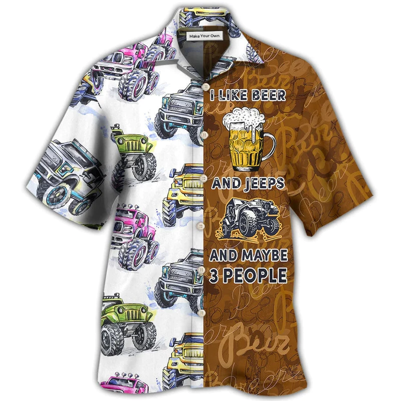Hawaiian Shirt / Adults / S Beer I Like Beer And Jeeps - Hawaiian Shirt - Reefox