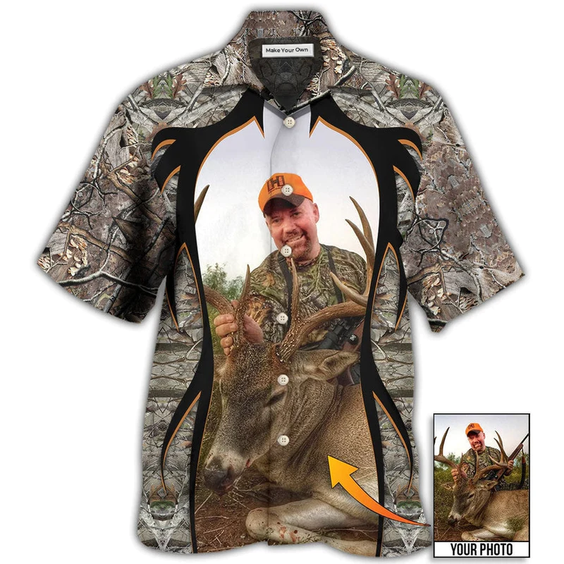 Hawaiian Shirt / Adults / S Hunting Lover Cool Pattern Custom Photo - Hawaiian Shirt - Reefox