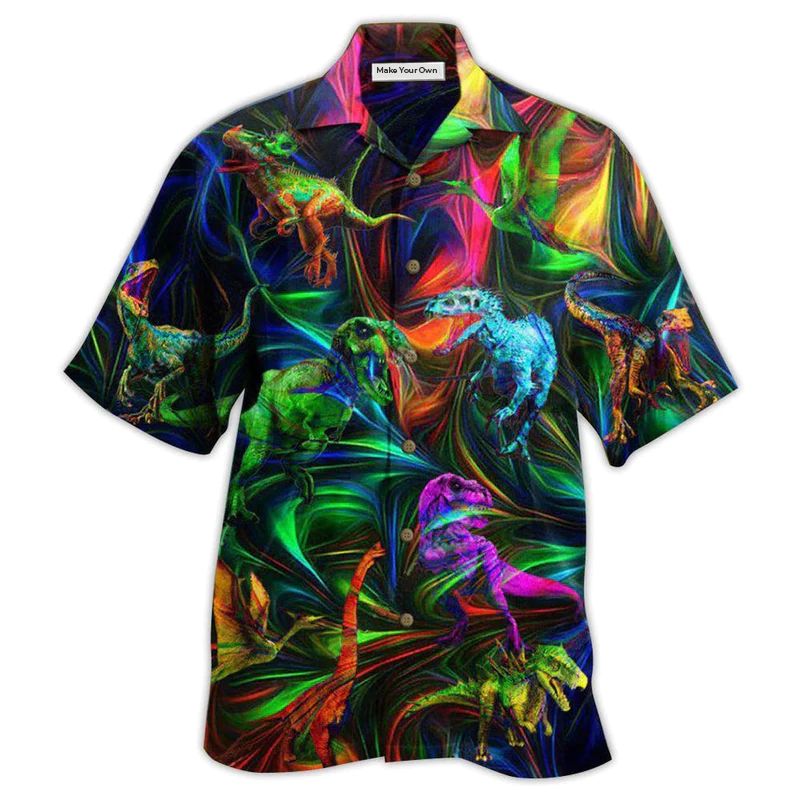 Hawaiian Shirt / Adults / S Dinosaur Amazing Love Neon Style - Hawaiian Shirt - Reefox
