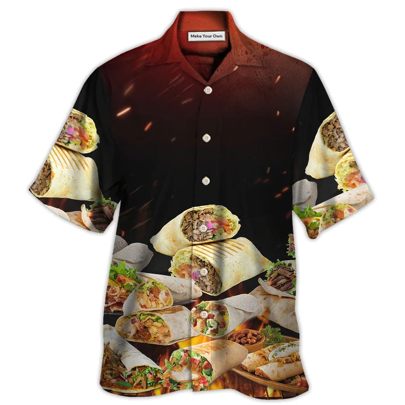 Hawaiian Shirt / Adults / S Food Burritos Fast Food Delicious - Hawaiian Shirt - Reefox