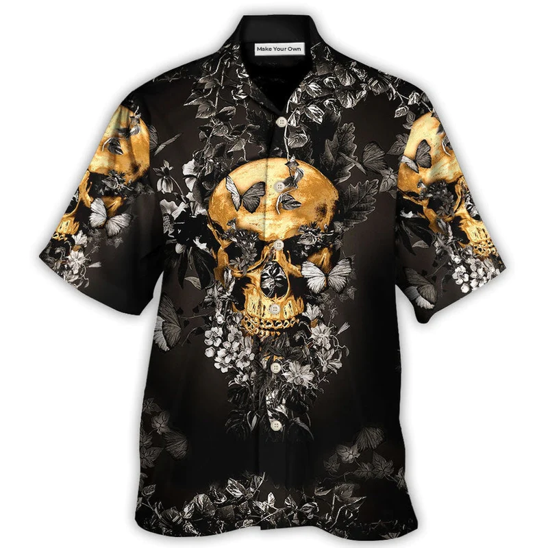 Hawaiian Shirt / Adults / S Skull Flowers Grow Out Of Dark Moments - Hawaiian Shirt - Reefox