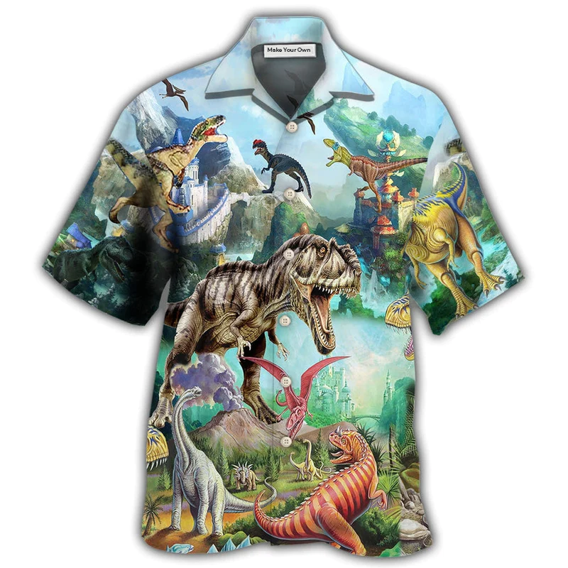 Hawaiian Shirt / Adults / S Dinosaur World Summer Sky Cool - Hawaiian Shirt - Reefox