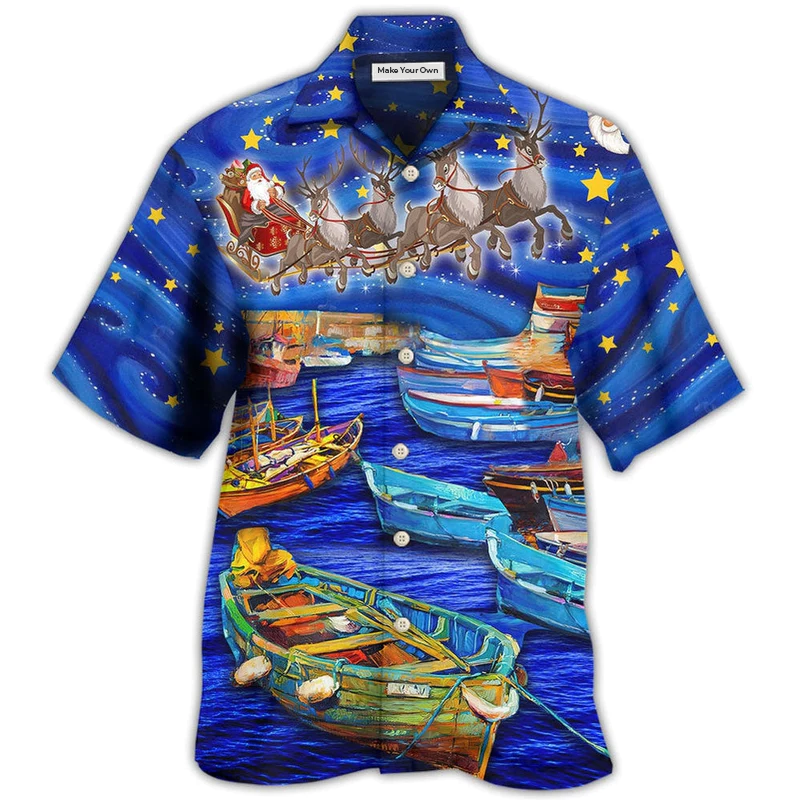 Hawaiian Shirt / Adults / S Christmas Santa Boat Dreamer - Hawaiian Shirt - Reefox