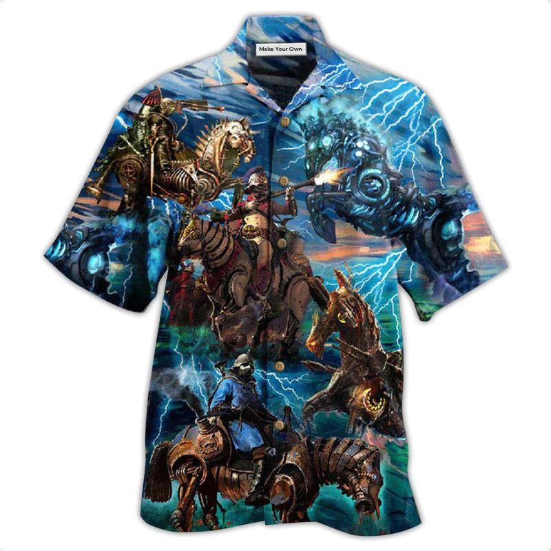 Hawaiian Shirt / Adults / S Horse Steampunk Mechanical - Hawaiian Shirt - Reefox