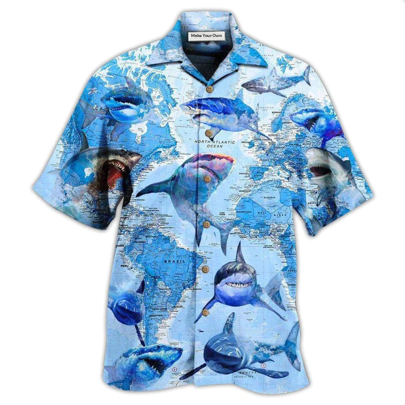 Hawaiian Shirt / Adults / S Shark The Great White Sharks World - Hawaiian Shirt - Reefox