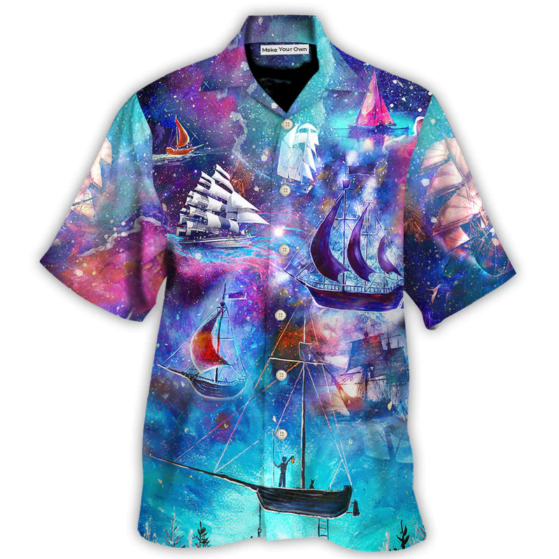Sailing Boat On The Ocean Universe - Hawaiian Shirt
