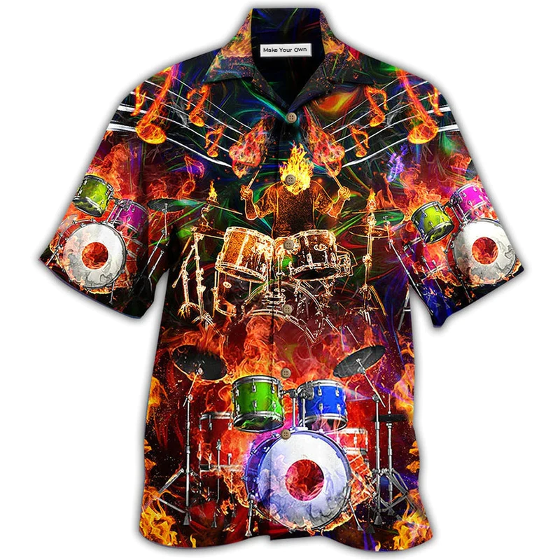 Hawaiian Shirt / Adults / S Drum Music Is My Life My Soul - Hawaiian Shirt - Reefox