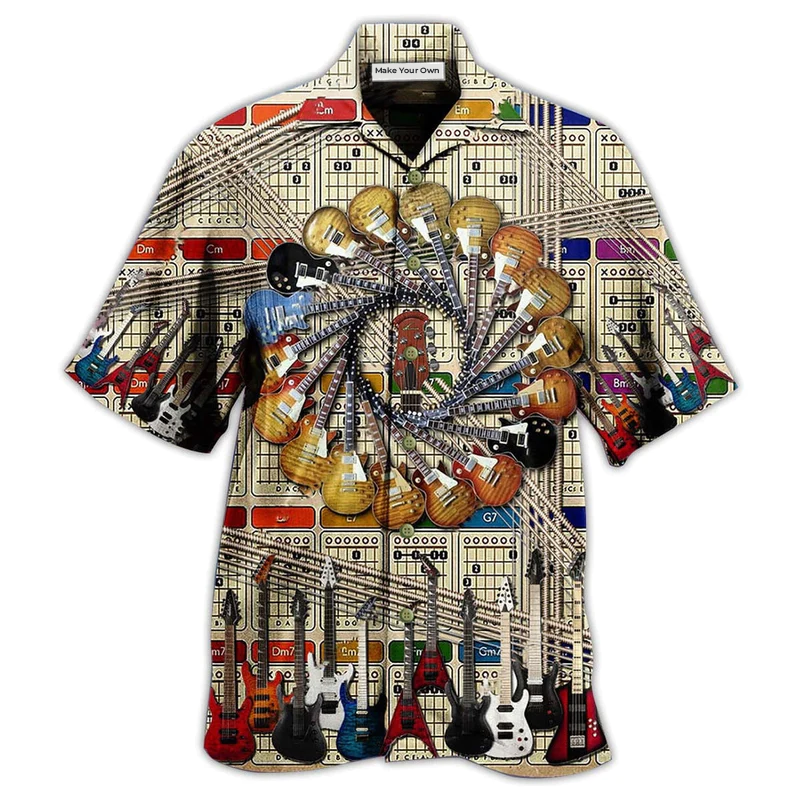 Hawaiian Shirt / Adults / S Guitar Cool Vintage Style - Hawaiian Shirt - Reefox