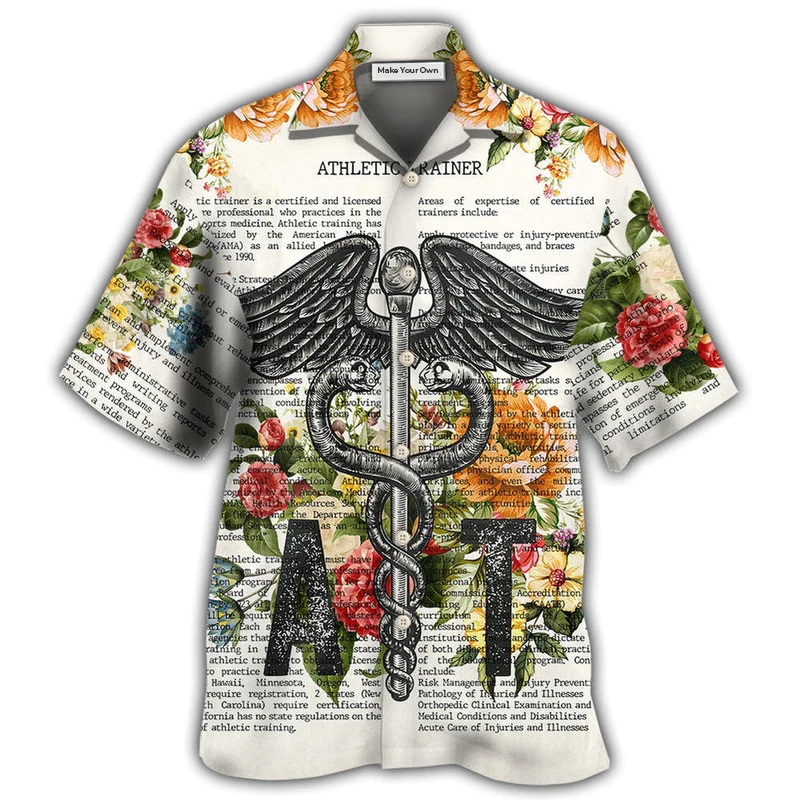 Hawaiian Shirt / Adults / S Athletic Trainer Dictionary Floral - Hawaiian Shirt - Reefox