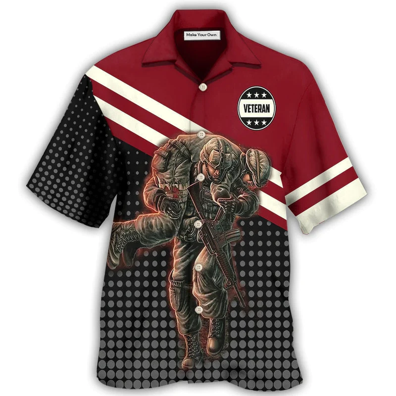 Hawaiian Shirt / Adults / S Veteran You May See Me Struggle But You Will Never See Me Quit - Hawaiian Shirt - Reefox