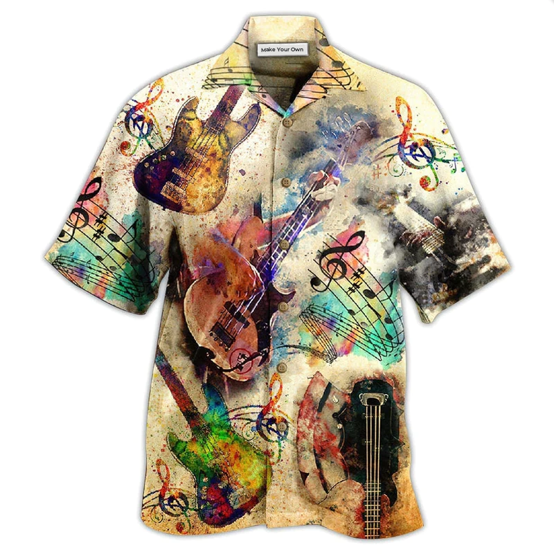Hawaiian Shirt / Adults / S Guitar Music Bass Its Like Guitar But Way Cooler Bass Guitar - Hawaiian Shirt - Reefox