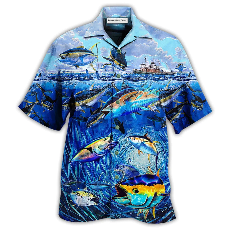 Hawaiian Shirt / Adults / S Fishing Love Fish Love Ocean - Hawaiian Shirt - Reefox