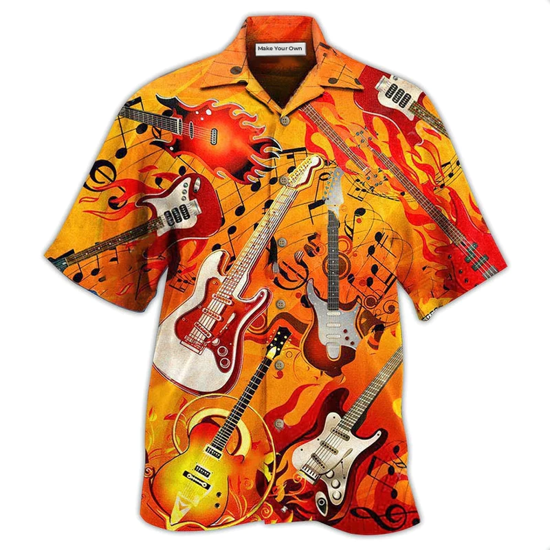 Hawaiian Shirt / Adults / S Guitar Is My Life Notes - Hawaiian Shirt - Reefox