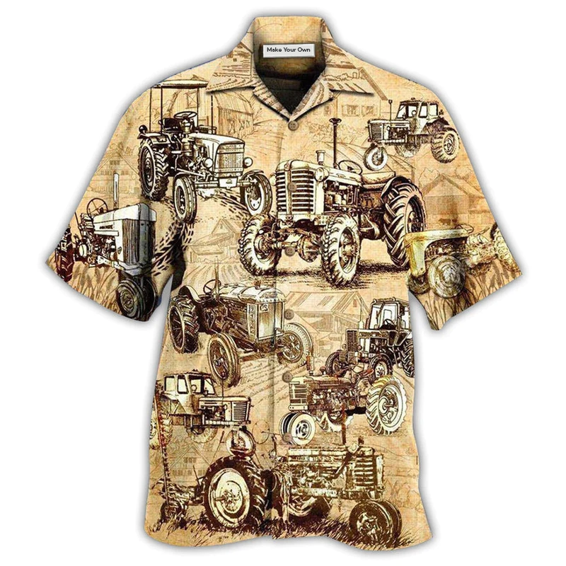 Hawaiian Shirt / Adults / S Tractor Farm All I Want To Do Is Work On My Farm - Hawaiian Shirt - Reefox