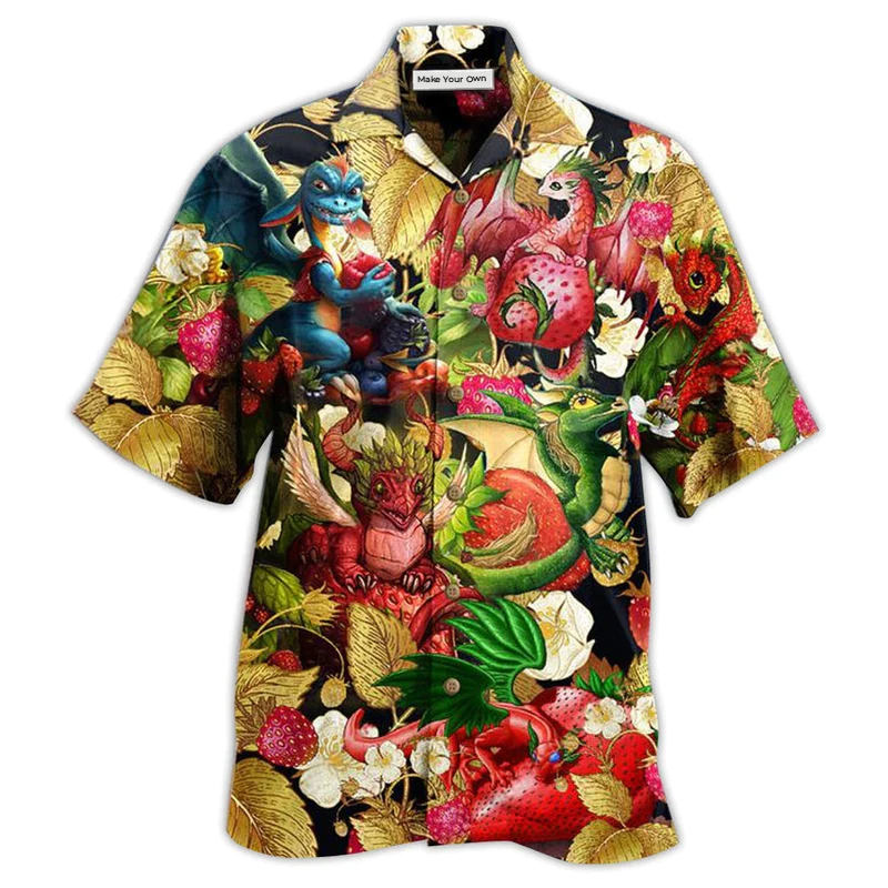 Hawaiian Shirt / Adults / S Dragon Fruit Strawberry Love Life Amazing - Hawaiian Shirt - Reefox