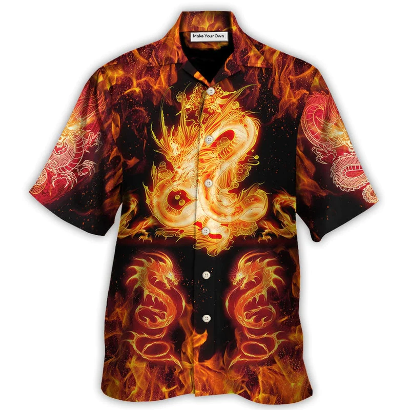 Hawaiian Shirt / Adults / S Dragon And Fireball Madness - Hawaiian Shirt - Reefox