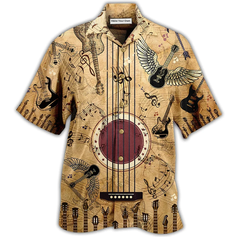 Hawaiian Shirt / Adults / S Guitar Music Amazing Guitar Vintage - Hawaiian Shirt - Reefox
