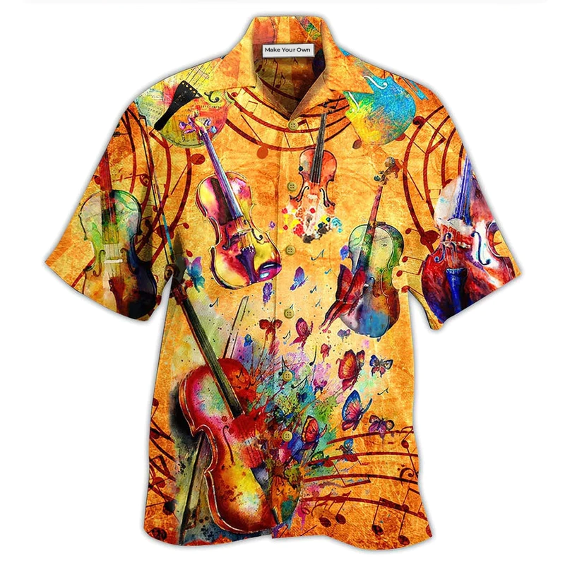 Hawaiian Shirt / Adults / S Guitar Love And Peace Life - Hawaiian Shirt - Reefox