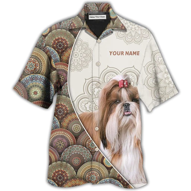Hawaiian Shirt / Adults / S Shih Tzu Mandala Art Pattern Personalized - Hawaiian Shirt - Reefox
