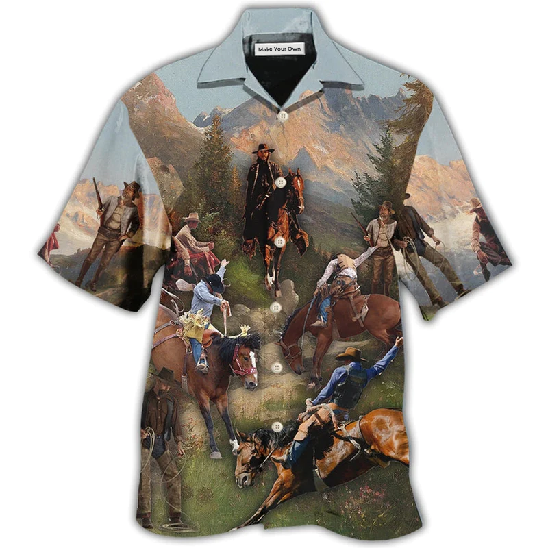 Hawaiian Shirt / Adults / S Cowboy Into The Forest Cool - Hawaiian Shirt - Reefox