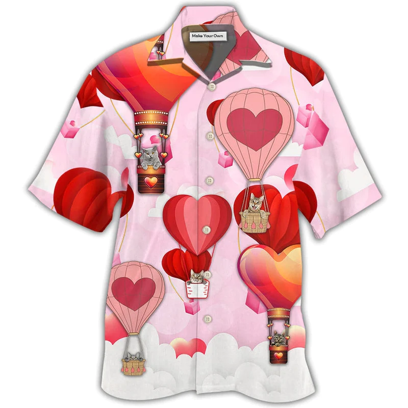 Hawaiian Shirt / Adults / S Cat Valentine Play With Air Balloon - Hawaiian Shirt - Reefox