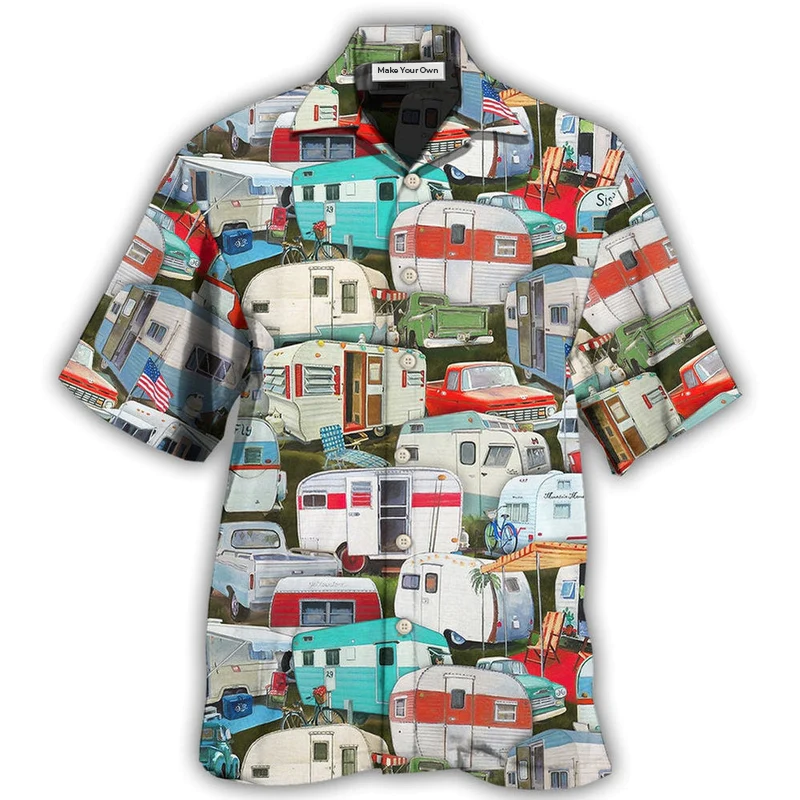 Hawaiian Shirt / Adults / S Camping Caravans Are Calling And I Must Go - Hawaiian Shirt - Reefox