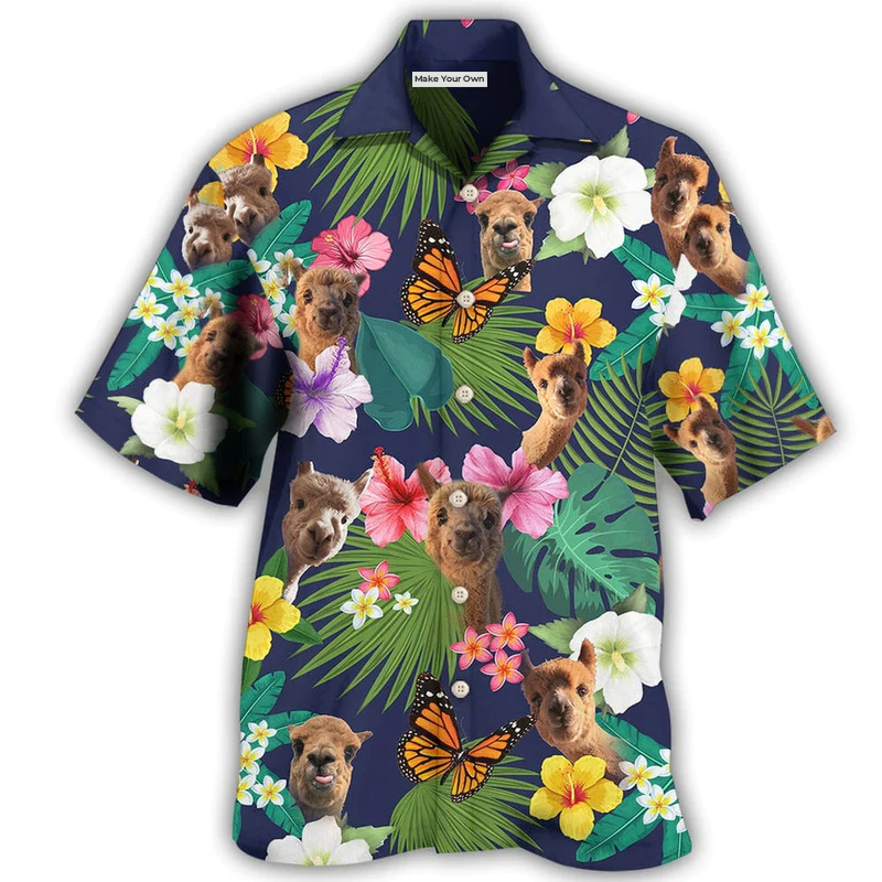 Hawaiian Shirt / Adults / S Lama Love Life - Hawaiian Shirt - Reefox