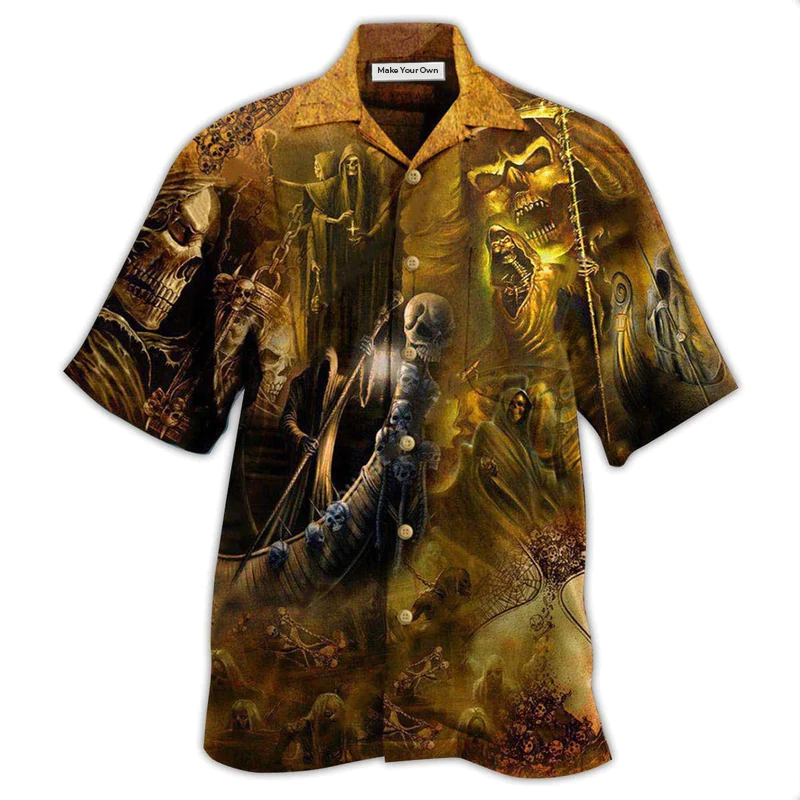 Hawaiian Shirt / Adults / S Skull Go To Hell Skull - Hawaiian Shirt - Reefox