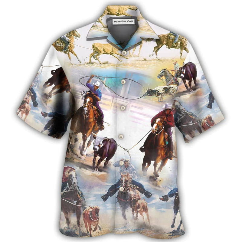 Hawaiian Shirt / Adults / S Horse Team Roping Is Importanter - Hawaiian Shirt - Reefox