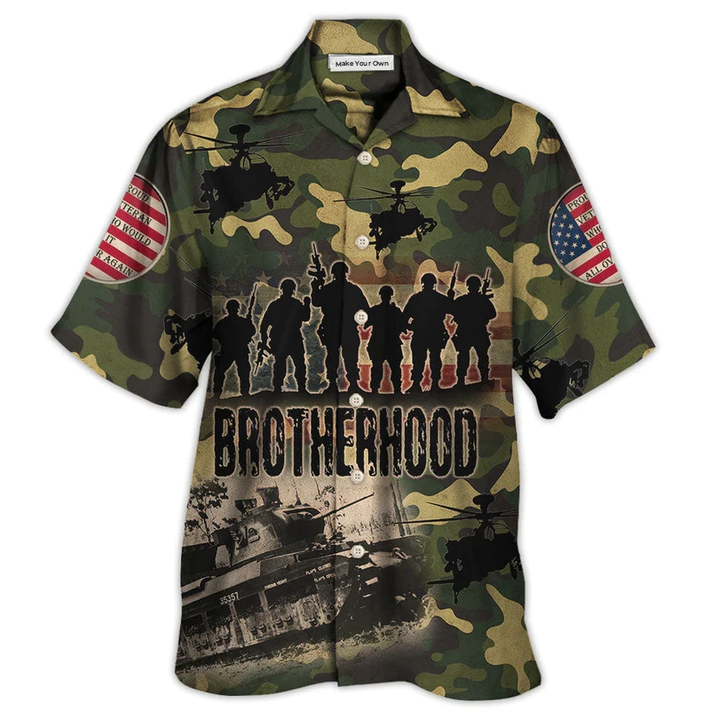 Hawaiian Shirt / Adults / S Veteran Thanks For Your Brave Veteran Brotherhood - Hawaiian Shirt - Reefox