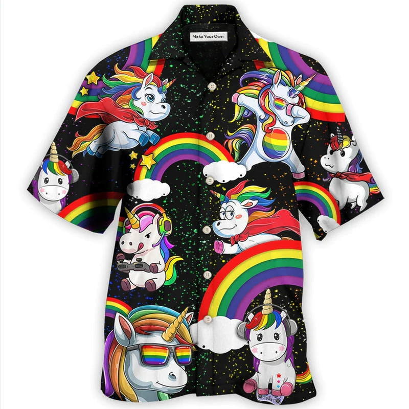 Hawaiian Shirt / Adults / S LGBT Unicorn Funny Style - Hawaiian Shirt - Reefox