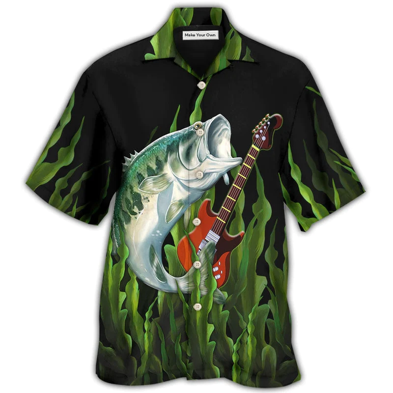 Hawaiian Shirt / Adults / S Fishing I Like Fishing And Guitars - Hawaiian Shirt - Reefox