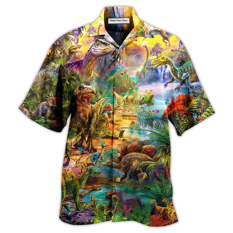 Hawaiian Shirt / Adults / S Dinosaur Colorful World Of Dinosaur - Hawaiian Shirt - Reefox
