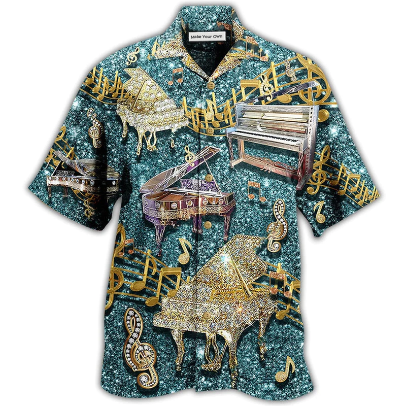 Hawaiian Shirt / Adults / S Piano Music Love Diamond Cool - Hawaiian Shirt - Reefox