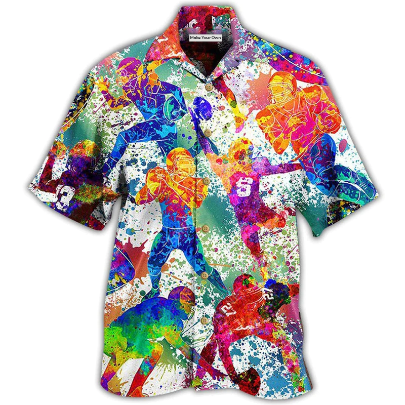 Hawaiian Shirt / Adults / S American Football Strong Spirit Brave Heart - Hawaiian Shirt - Reefox