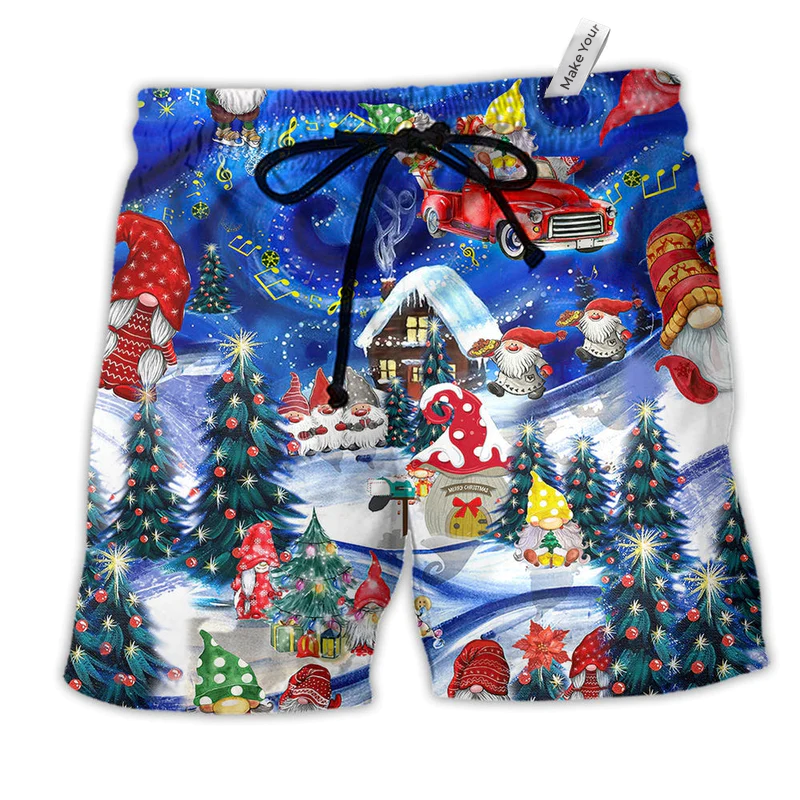 Christmas Hanging With My Gnomies - Beach Short Reefox - Owls Matrix LTD