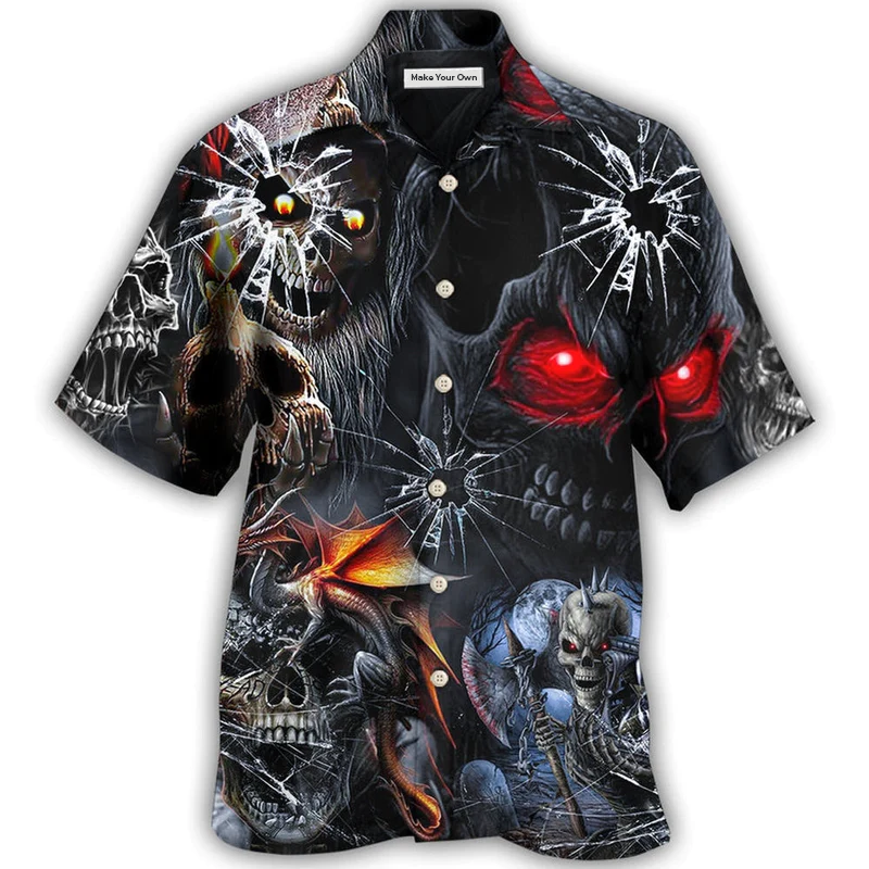Skull Dark Skull Style - Hawaiian Shirt - Reefox